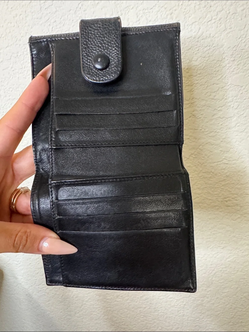 CHANEL Black Quilted Caviar Leather Card & Key Pouch